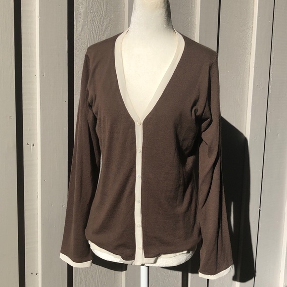 Marisa Minicucci Brown Cashmere And Silk Cardigan - Picture 1 of 6